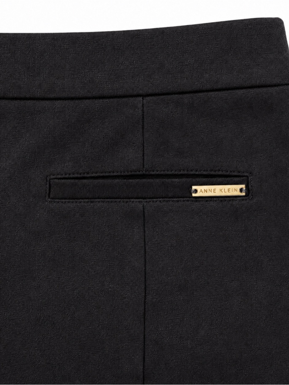 Anne Klein Black Pull-On Ponte Ankle Pants Size M Straight Leg - Picture 5 of 5